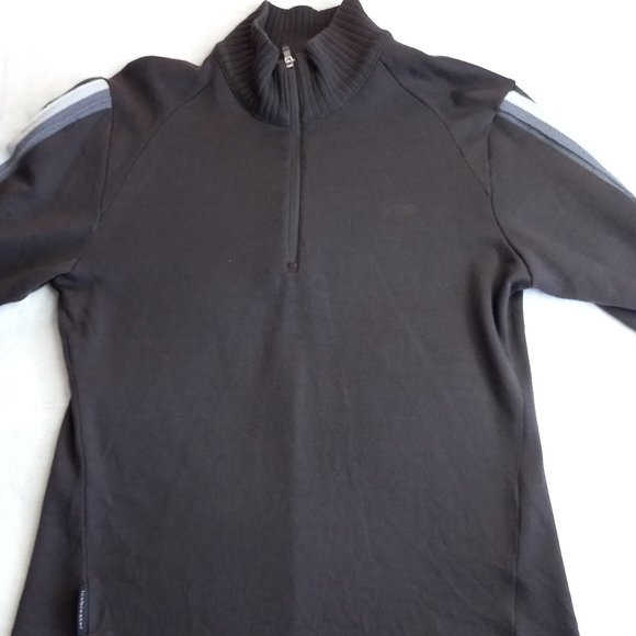 Icebreaker Merino Wool Brown Zip Neck Sweater (M) - Picture 4 of 9